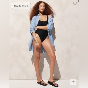 J. Crew Relaxed-fit beach shirt in striped linen-cotton blend